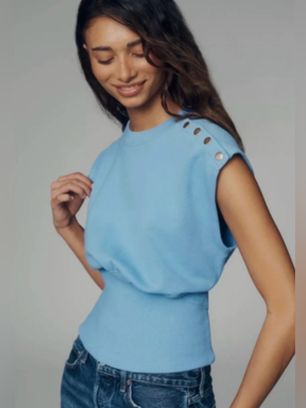 Nation Los Angeles Nadia sweatshirt, women’s XS in Laguna blue.
